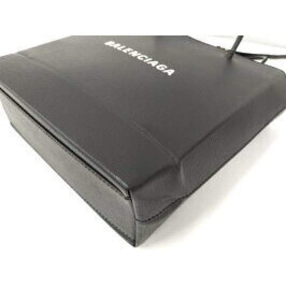 BALENCIAGA Shopping Tote Handbag Leather Black - Picture 3 of 9